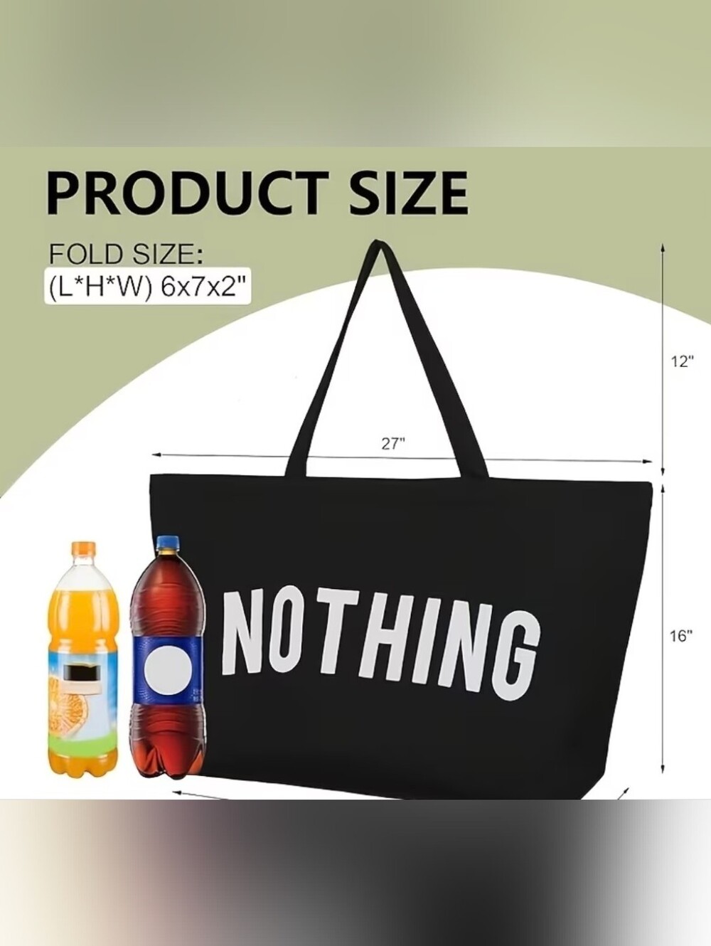'NOTHING' Graphic Tote Bag - Picture 3 of 4